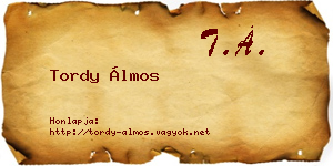 Tordy Álmos névjegykártya